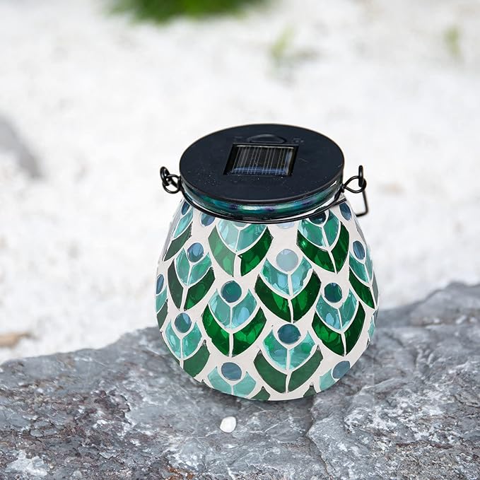 Mosaic Solar Porch Lanterns, Classic Waterproof LED