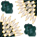 Christmas Patio String Lights 4-Pack, 20 LED Waterproof