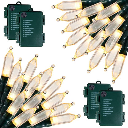 Christmas Patio String Lights 4-Pack, 20 LED Waterproof