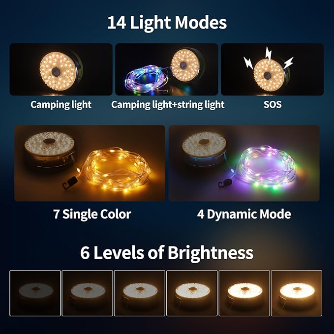 Yard String Lights, 8ft Weatherproof LED