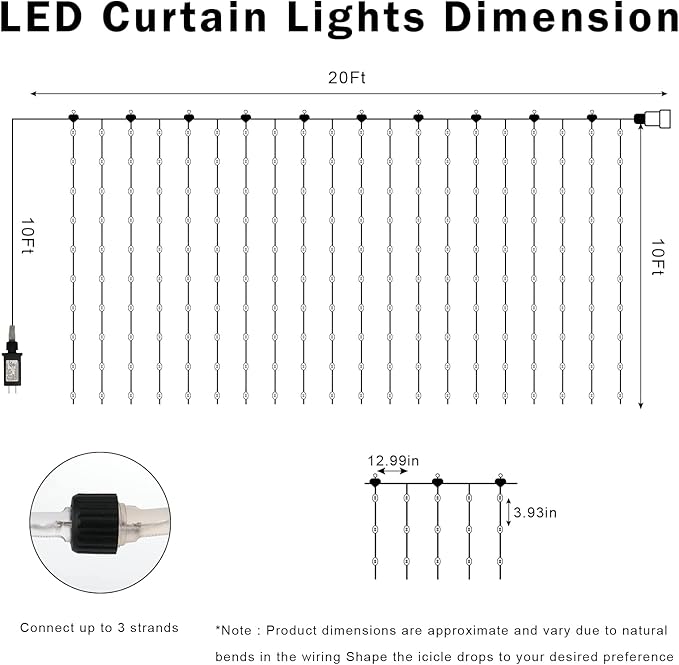 Warm White Yard String Lights, 20ft Weatherproof LED