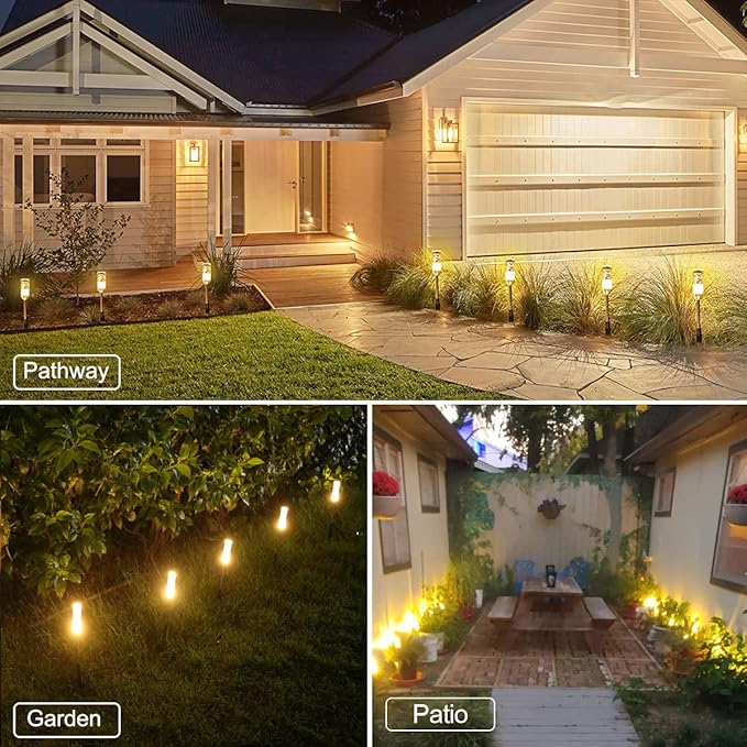 6-Pack Solar Pathway Lights, IP65 Waterproof LED Driveway Lights