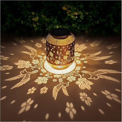 2 Pack Hummingbirds Solar Lanterns Outdoor Waterproof Garden Decor Birthday Gifts for Mom Women Grandma Metal Hanging Solar Lights Outdoor Decoration for Patio,Yard,Porch,Backyard