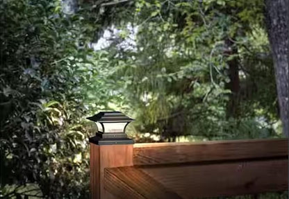Ceybo Solar Post Cap Lights for 4x4 Wooden Posts (2-Pack), Warm White Outdoor LED Deck & Fence Lights, Waterproof Dusk-to-Dawn Landscape Lighting