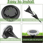 4-Pack Solar Ground Disk Lights, White Waterproof LED