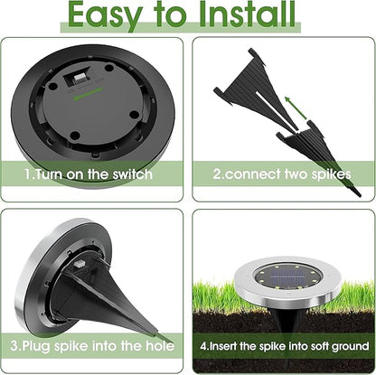INCX Solar Lights for Outside, 4 Pack Solar Light Outdoor Waterproof, Garden Lights Landscape Lighting for Lawn Yard Deck Driveway Walkway White