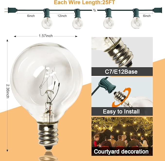 Christmas Fairy Lights, 25ft Battery Twinkle Lights