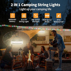 Yard String Lights, 8ft Weatherproof LED