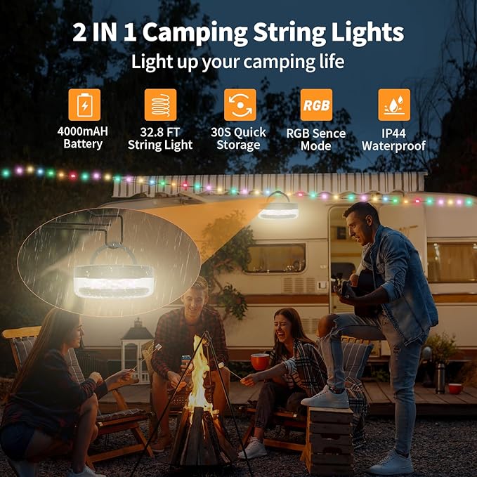 Yard String Lights, 8ft Weatherproof LED