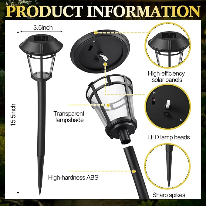 Solar Yard Path Lights 20-Pack, Waterproof