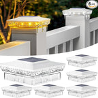 6-Pack Solar Post Cap Lights for Patio, LED