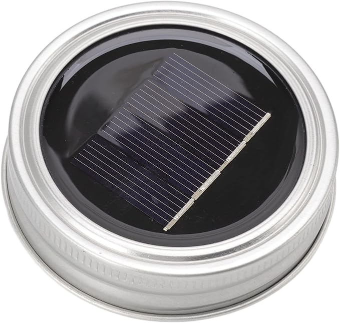 Hyuduo Solar Mason Jar Lights Lids 20 LED 6.6 Ft Flame Tip Solar Powered Fairy String Lights for Outdoor Jars Decor