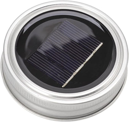 Hyuduo Solar Mason Jar Lights Lids 20 LED 6.6 Ft Flame Tip Solar Powered Fairy String Lights for Outdoor Jars Decor