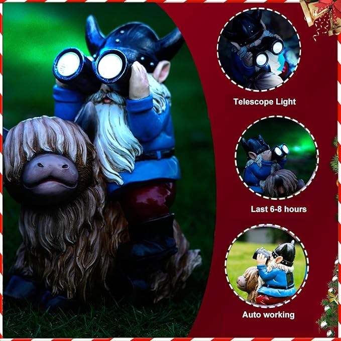 Solar Gnome Statue Light, Yard Decor