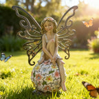Solar Flower Statue Light 9.45", Yard Decor