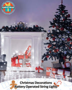 Christmas Fairy Lights 2-Pack, 66ft 200 LED Battery Twinkle Lights