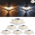 6-Pack Solar Post Cap Lights, White Waterproof