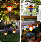 Rustic Hanging Solar Lanterns for Patio, Waterproof LED