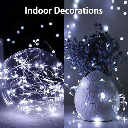 4-Pack 20ft Christmas LED String Lights, Waterproof Timer Lights