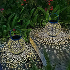 Rustic Backyard Solar Lanterns for Porch, Waterproof LED