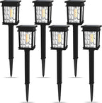 Cool White Solar Pathway Lights 6-Pack, Garden LED