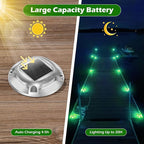 12-Pack Solar Dock Lights, Red Waterproof LED