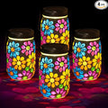 4-Pack Flower Solar Lanterns, Waterproof LED Backyard Lights