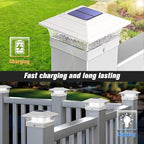 6-Pack Cool White Fence Post Cap Lights, Solar LED