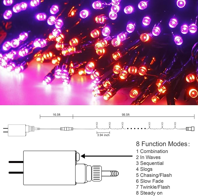 Halloween Backyard String Lights, 5ft 300 LED Waterproof