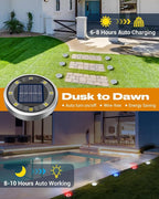 24-Pack Cool White In-Ground Solar Lights, Flat LED Landscape