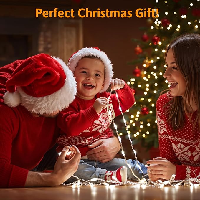 Christmas String Lights, 33ft 100 LED Waterproof Twinkle Lights