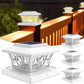 4-Pack Solar Post Cap Lights, White Waterproof