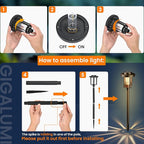 3-Pack Solar Pathway Lights, IP65 Waterproof LED Walkway Lights