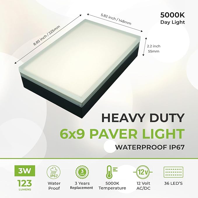 Flat Solar Driveway Lights, Waterproof LED