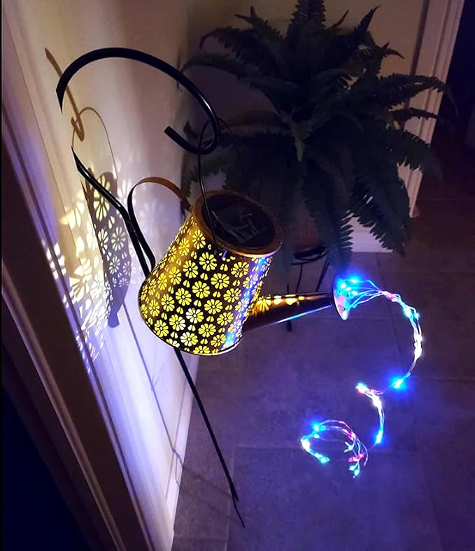 2-Pack Solar Watering Can Fairy Lights, LED
