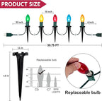 24-Pack Multicolor Solar Path Lights, Outdoor Driveway LED