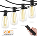 60ft Outdoor Edison String Lights, Weatherproof