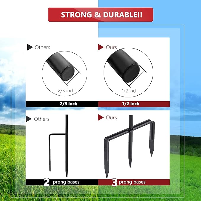 2-Pack 48" Garden Shepherd Hooks, Iron Plant Hangers