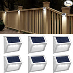 Solar Step Lights 6-Pack, Waterproof Wall