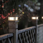 6-Pack Warm White Solar Patio Post Lights, Outdoor LED Caps