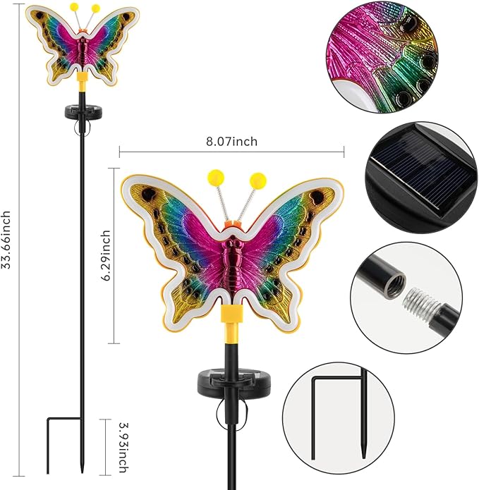 Solar Pathway Lights 2-Pack, Yard LED