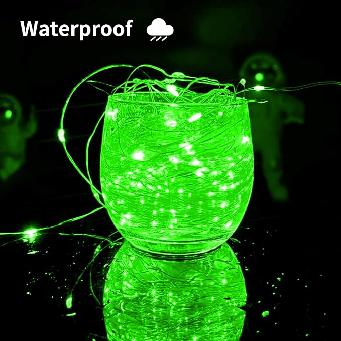 Solar String Lights Outdoor, 33 Feet 100 LEDs 8 Modes Solar Fairy Lights for Outside, Waterproof Outdoor Light for Patio Yard Christmas Tree Halloween Wedding Party Decorations, Green
