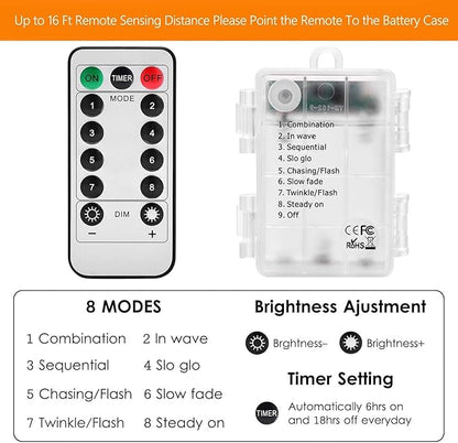Remote Control Rope Lights, 40ft Color-Changing LED