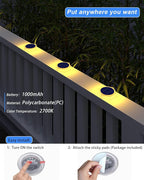 4-Pack Warm White Modern Solar Patio Lights, Outdoor LED