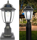 Cool White Solar Fence Post Lights, Outdoor LED Caps