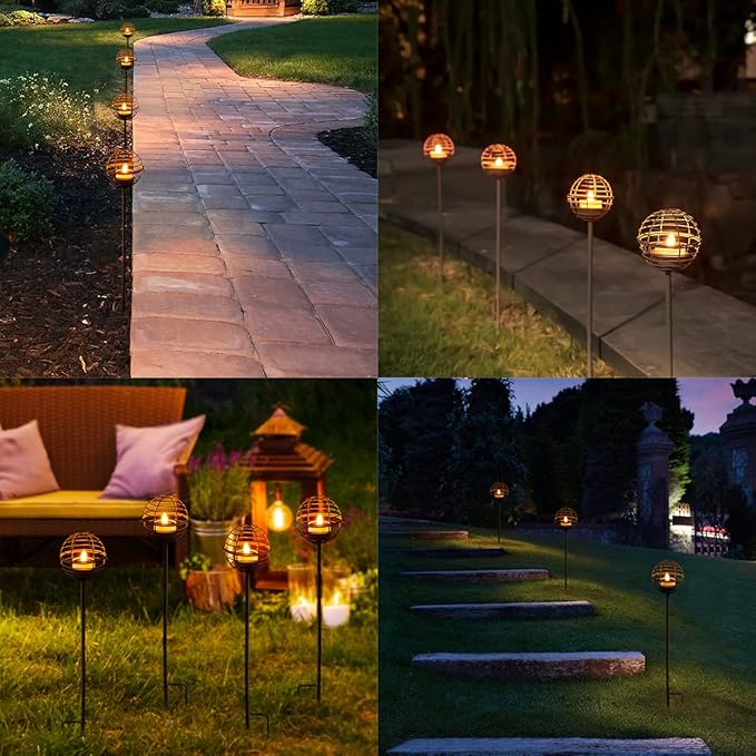 Solar Walkway Path Lights 4-Pack, Waterproof