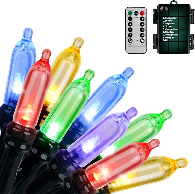 Christmas Patio String Lights, 18ft 50 LED Waterproof