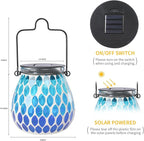 Mosaic Solar Garden Lanterns, Rustic Waterproof LED