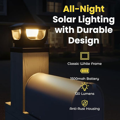 Brighticonic Solar Post Cap Lights Outdoor 4x4, 3x3 – Auto On/Off Post Lights Solar Powered - Easy Install IP65 Waterproof Deck & Fence Lights – Efficient 1500mAh Battery – 120 Lumen, Warm White 3000K