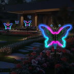 2-Pack Blue Solar Path Lights, Outdoor Driveway LED